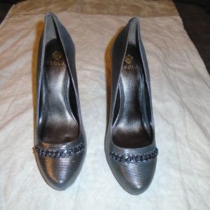 Isola Coral Silver Cinquoia Leather Heels